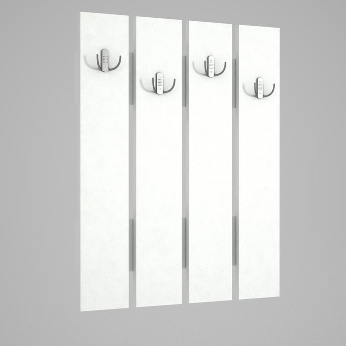 Hanah Home Recibidor Escandinavo Blanco con Estantes y Perchero, Mueble de Entrada Funcional con Montaje en Pared